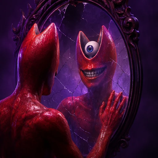 Cunning Max at the mirror