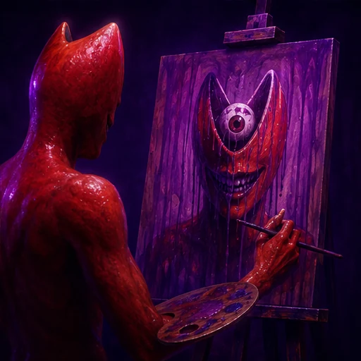 Cunning Max paints a portrait